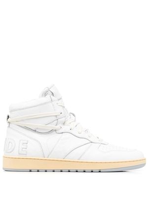 Rhude high-top panelled sneakers - White