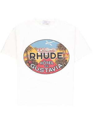 Rhude Hotel de Gustavia cotton T-shirt - White