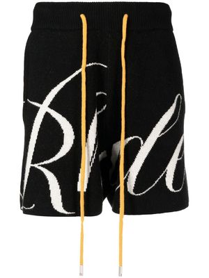 Rhude intarsia-knit logo-motif shorts - Black