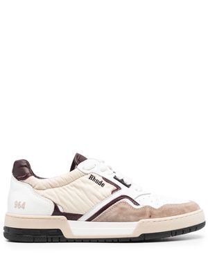 Rhude lace-up logo-patch sneakers - White