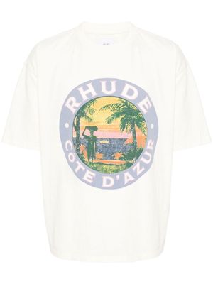 RHUDE Lago cotton T-shirt - Neutrals