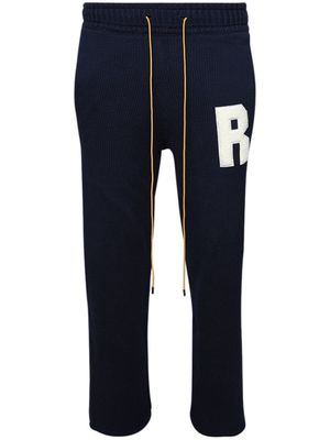 RHUDE letter-patch drawstring trousers - Blue