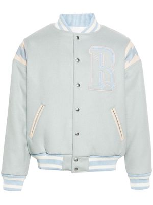 RHUDE Lightning wool-blend varsity jacket - Blue