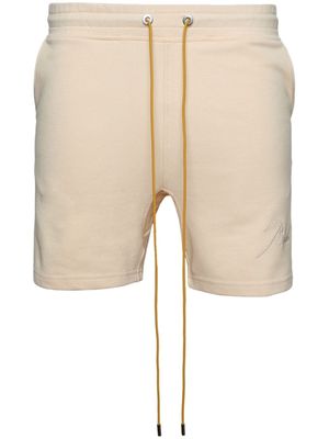 RHUDE logo-embroidered cotton track shorts - Neutrals