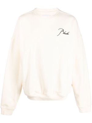 Rhude logo-embroidered crew-neck sweatshirt - Neutrals