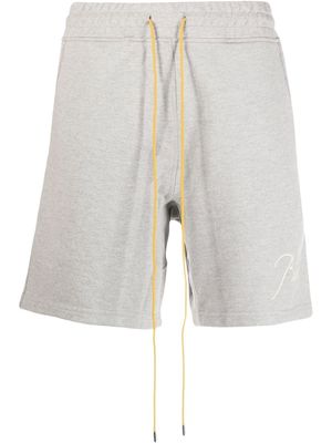 Rhude logo-embroidered drawstring shorts - Grey
