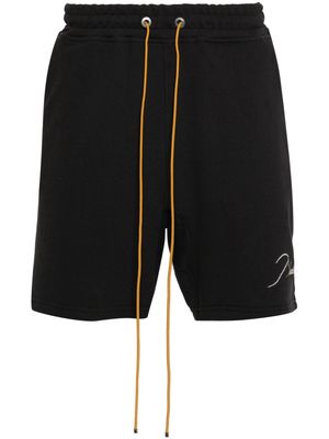 RHUDE logo-embroidered piqué shorts - Black