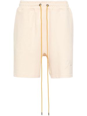 RHUDE logo-embroidered piqué shorts - Yellow
