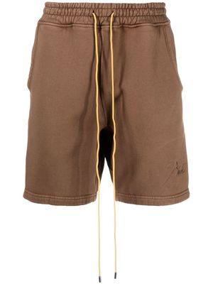 Rhude logo-embroidered track shorts - Brown