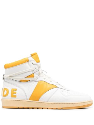 Rhude logo patch high-top sneakers - Yellow