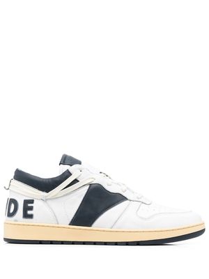 Rhude logo patch panelled sneakers - White