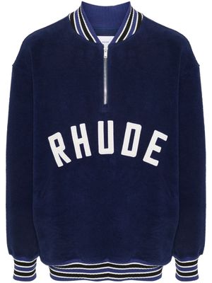RHUDE logo-patch zipped sweatshirt - Blue