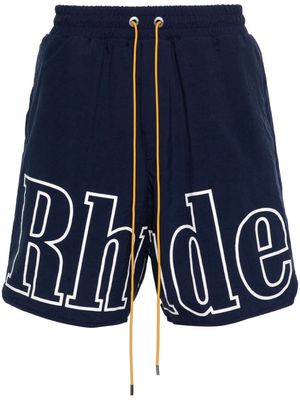 RHUDE logo-print bermuda shorts - Blue