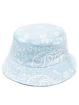 Rhude logo-print bucket hat - Blue