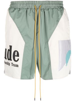 Rhude logo-print deck shorts - Green