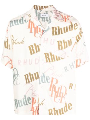 Rhude logo-print short-sleeved shirt - Neutrals