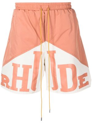 Rhude logo-print shorts - Orange
