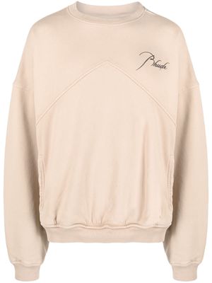 Rhude logo-print slouchy sweatshirt - Brown