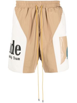 Rhude logo-print track shorts - Neutrals