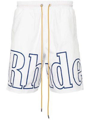 RHUDE logo-print track shorts - White