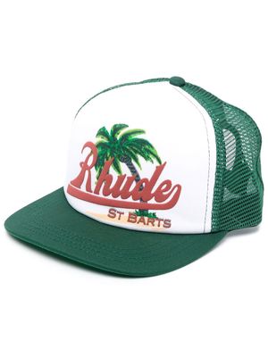 Rhude logo-print trucker cap - Green