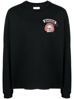 Rhude long-sleeve cotton T-shirt - Black