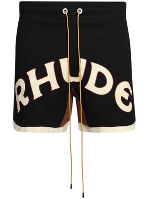 RHUDE Mechanic logo-print shorts - Black