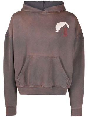 Rhude Moonlight Stamp cotton hoodie - Grey