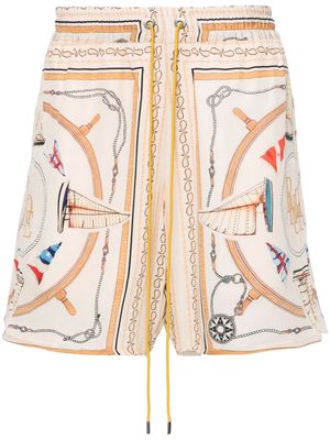 RHUDE Nautica silk shorts - Neutrals