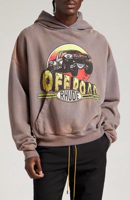 Rhude Off Road Cotton Graphic Hoodie in Camel