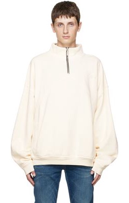 Rhude Off-White Quarter Zip Sweatshirt