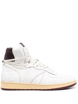 Rhude panelled high-top sneakers - White