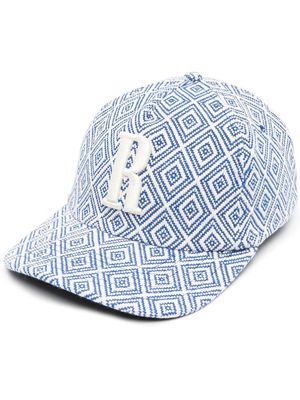 Rhude patterned embroidered-logo cap - Blue