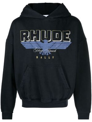 Rhude Ranch logo-print cotton hoodie - Black