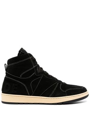 Rhude Rhecess high-top suede sneakers - Black
