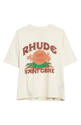 Rhude Saint Croix Cotton Logo Graphic T-Shirt in Vintage White
