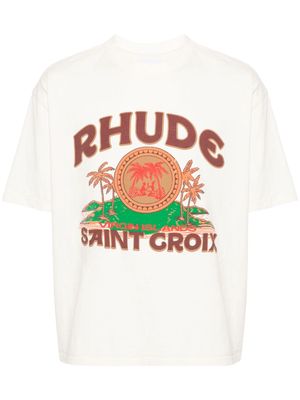 RHUDE Saint Croix cotton T-shirt - Neutrals