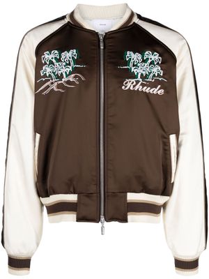 Rhude Souvenir embroidered bomber jacket - Brown