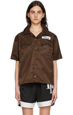 Rhude SSENSE Exclusive Brown Nylon Short Sleeve Shirt