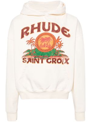 RHUDE St. Croix cotton hoodie - Neutrals