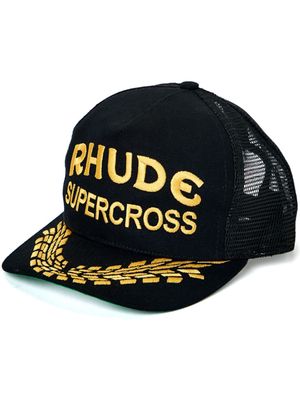 Rhude Supercross Trucker canvas cap - Black