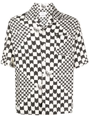 Rhude two-tone geometric-print shirt - Black