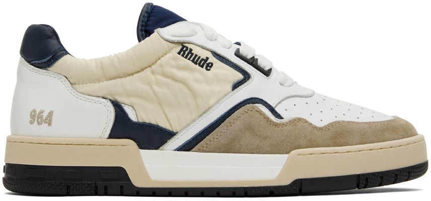 Rhude White & Navy Racing Sneakers