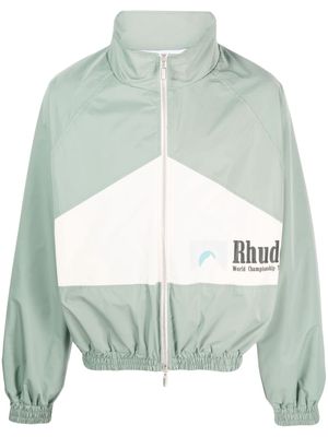 Rhude World Championship logo-print bomber jacket - Green