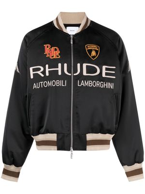 Rhude x Lamborghini satin bomber jacket - Black