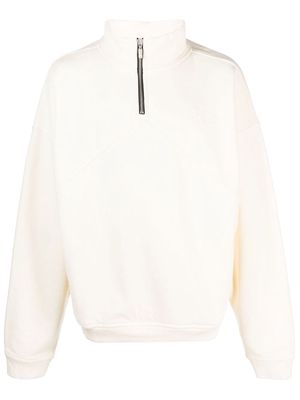 Rhude zip-collar pullover sweatshirt - White