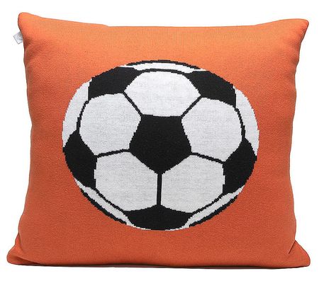 Rian Tricot Cushion - Orange Soccer Ball