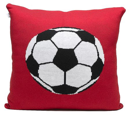 Rian Tricot Cushion - Red Soccer Ball