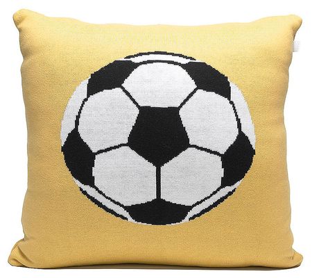 Rian Tricot Cushion - Yellow Soccer Ball