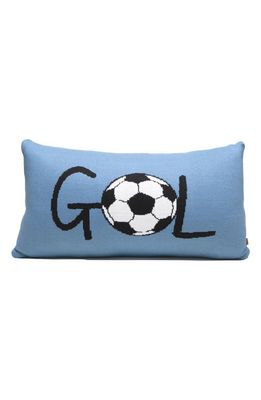 RIAN TRICOT Gol Soccer Rectangular Throw Pillow in Dark Blue